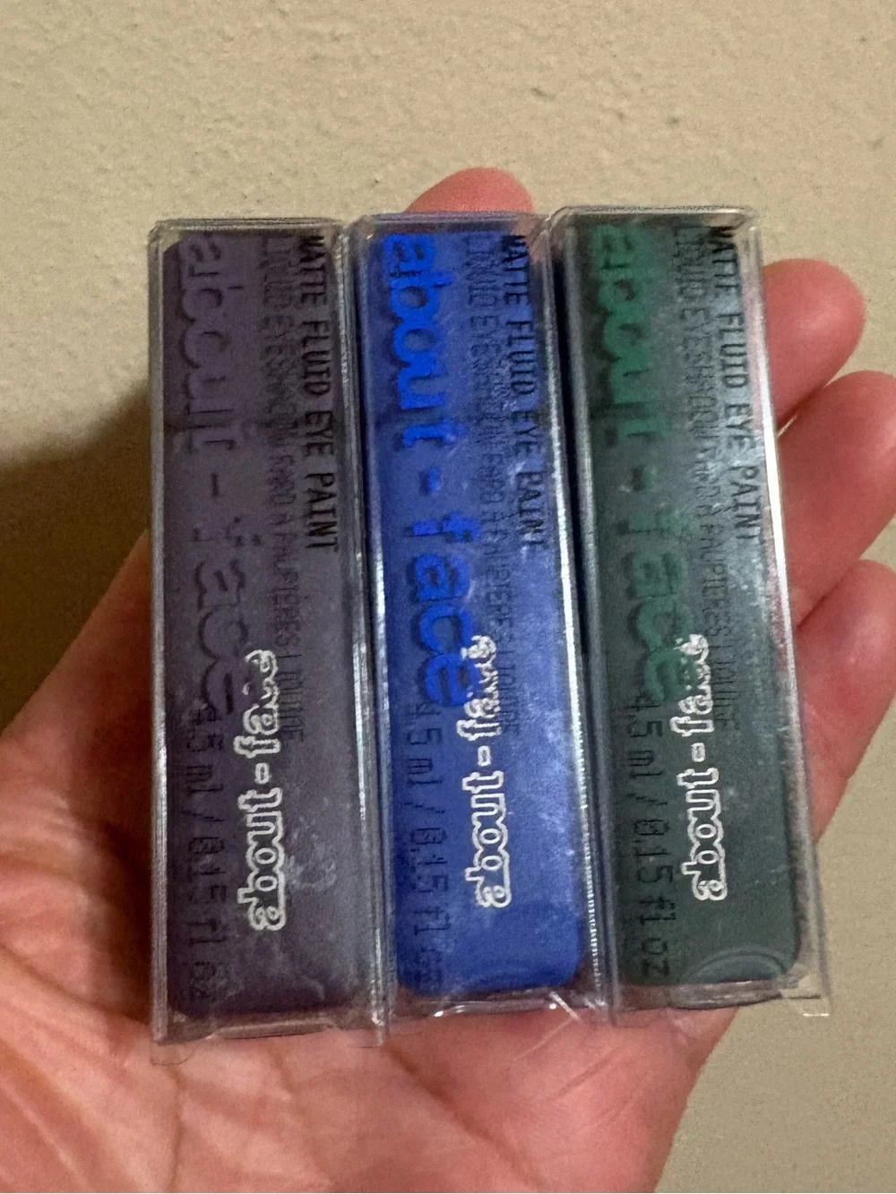 about-face Three Matte Fluid Eye Paints -INFINITY SWEET DISPOSITION SMOKE SIGNAL